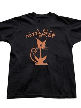 Mazzy Star Graphic Print Gildan Cotton Unisex Crewneck Black Tee
